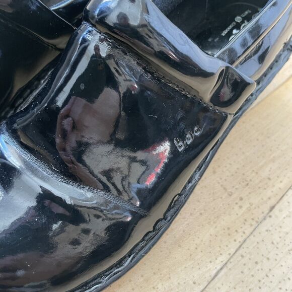 BOC Born Concept BC9632 Women Black Patent Slip On Clog Shoe Size 8 EUC - Picture 5 of 10